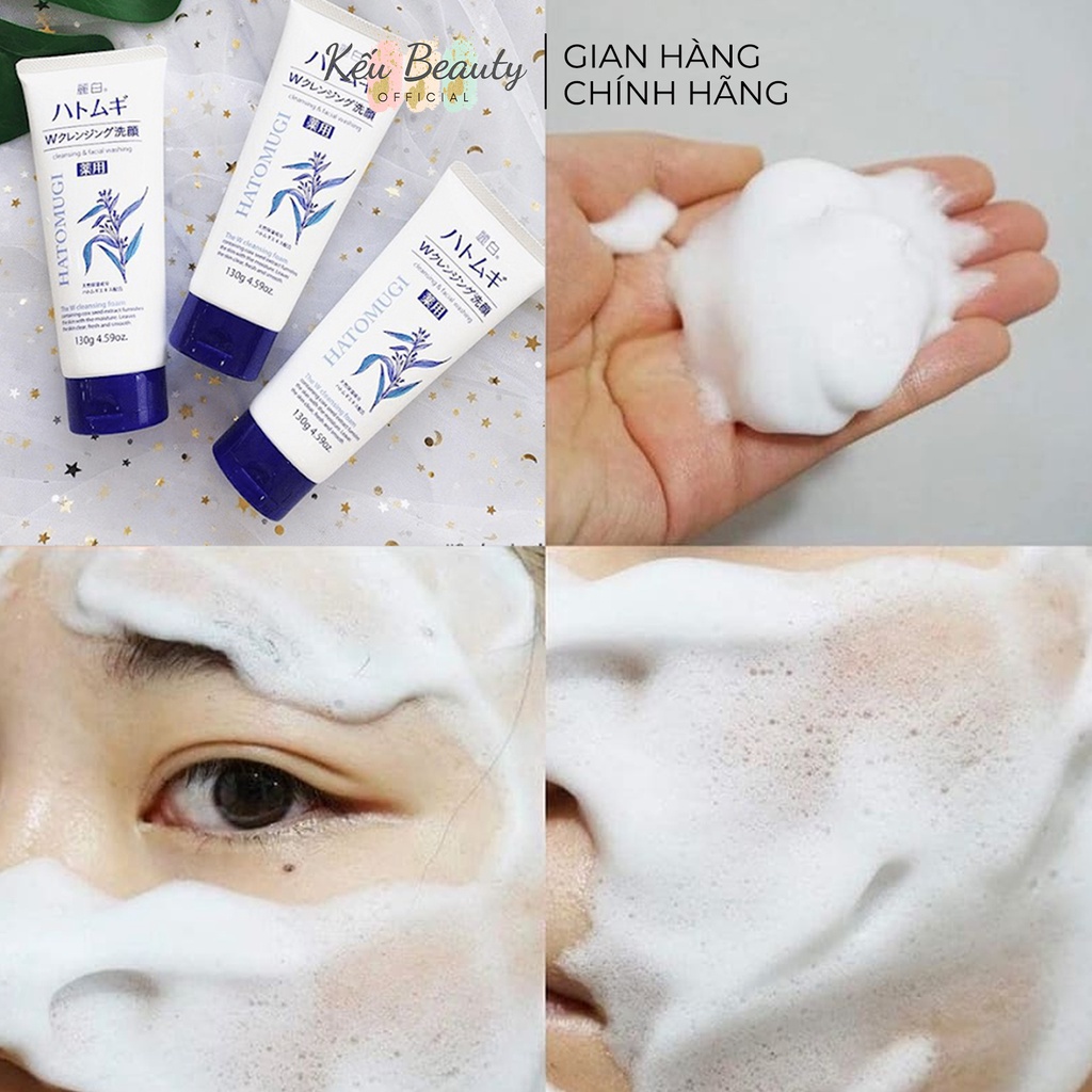 Sữa rửa mặt Ý Dĩ Reihaku Hatomugi Cleansing &amp; Facial Washing tẩy trang, dưỡng ẩm và làm trắng da 130g &amp; 170g