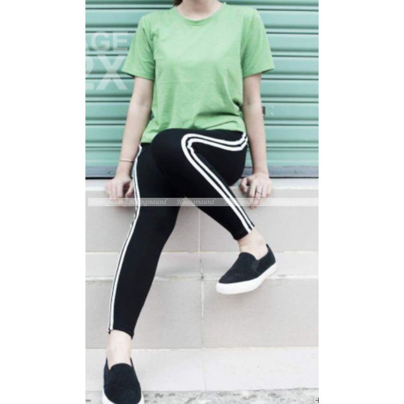 [ Rất Đáng Tiền ] QUẦN LEGGING 2 SỌC THỂ THAO CÁ TÍNH CO GIÃN 4 CHIỀU