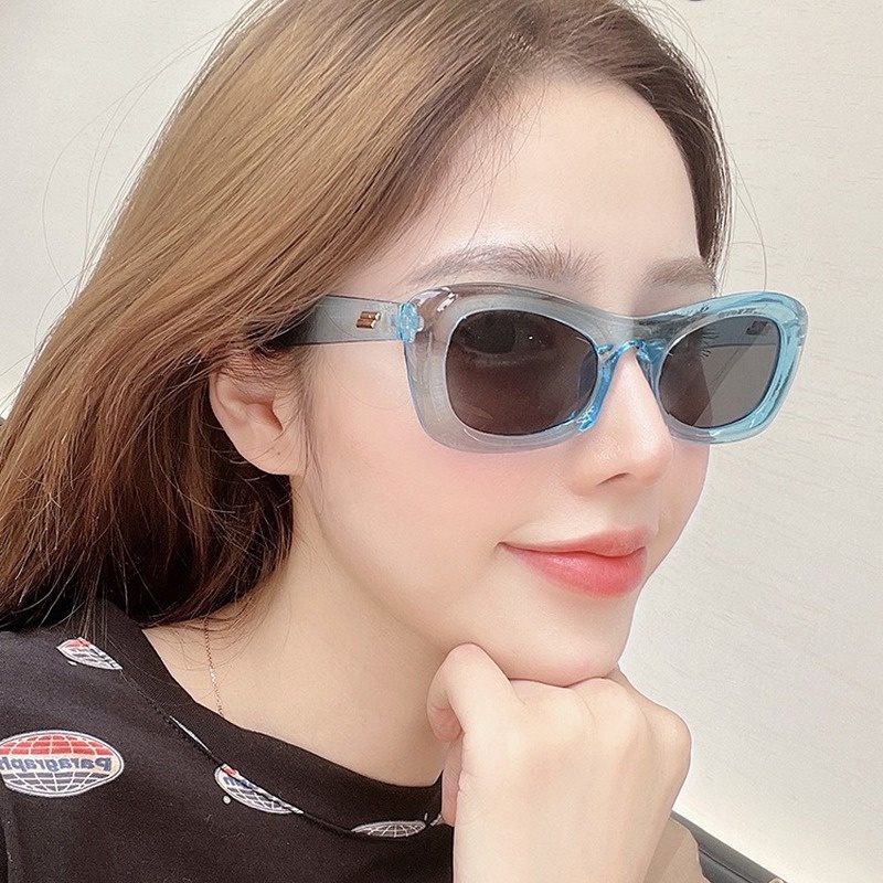 Kính mát gọng mắt mèo hình bầu dục cỡ lớn phong cách hip hop Âu Mỹ thời trang