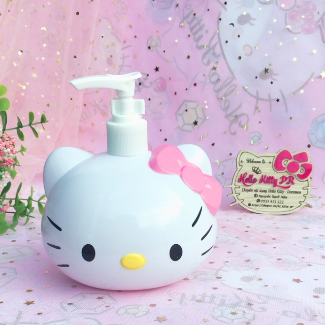 Bình chiết dung dịch dầu gội, sữa tắm 3D Hello Kitty