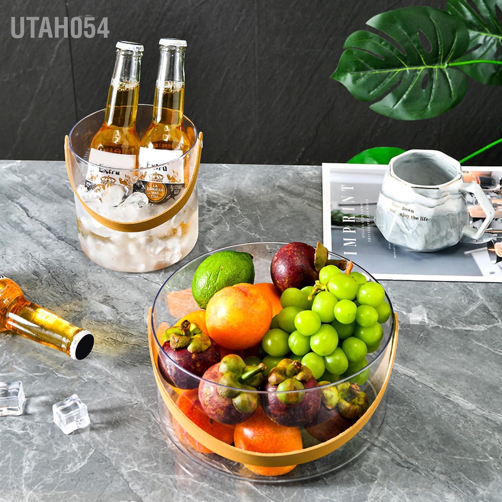 [Hàng Sẵn] PET Thùng đá nhỏ Hộ gia đình rượu trong suốt Dã ngoại Bia Uống nước【Utah054】