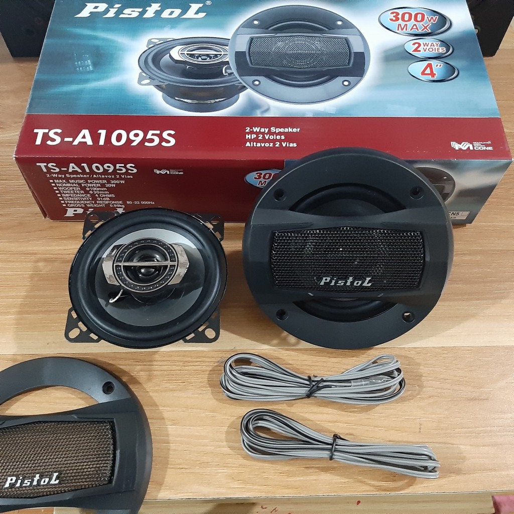 Bộ 2 Loa Cánh Cửa Công Suất 300W Cho Ô Tô Xe Hơi - Loa Đồng Trục 4inch/ 10cm  2 Đường Tiếng Riêng Biệt