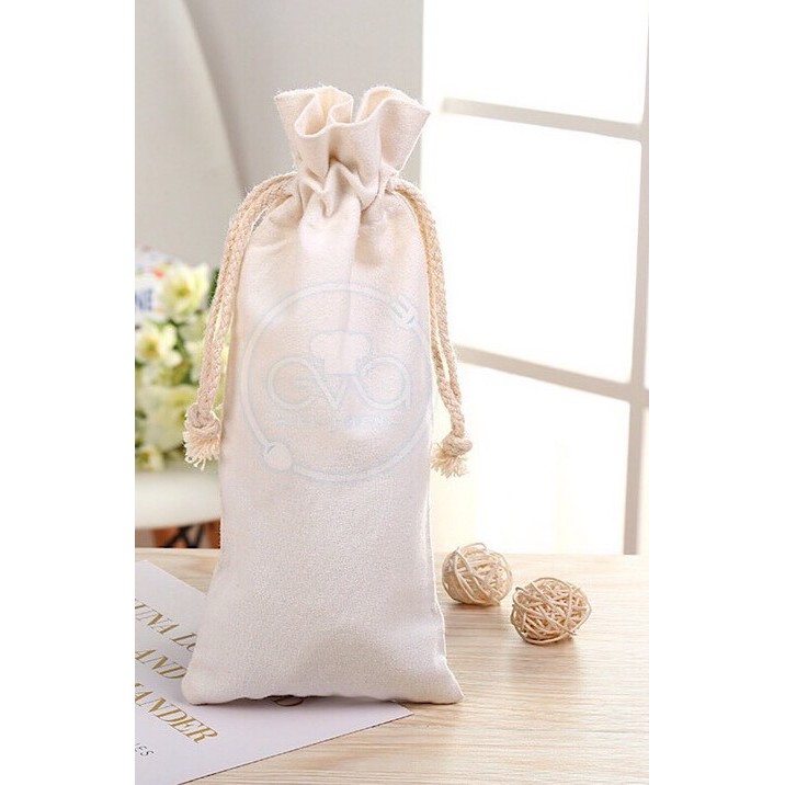 Túi Vải Canvas In Chữ Dây Rút Dùng Đựng Bình Nước 500ml - 600ml - 1000ml