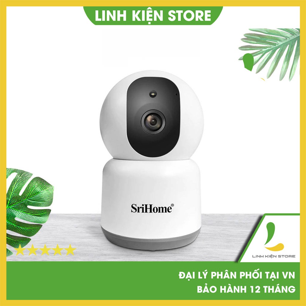 Camera giám sát Srihome SH038 - Quan sát góc 360 độ không góc chết, Có camera quay hồng ngoại, quay màu ban đêm