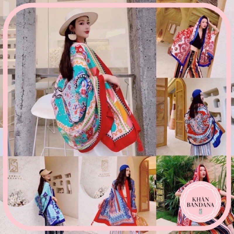 Khăn choàng cổ du lịch in hoạ tiết thổ cẩm nhiều mẫu