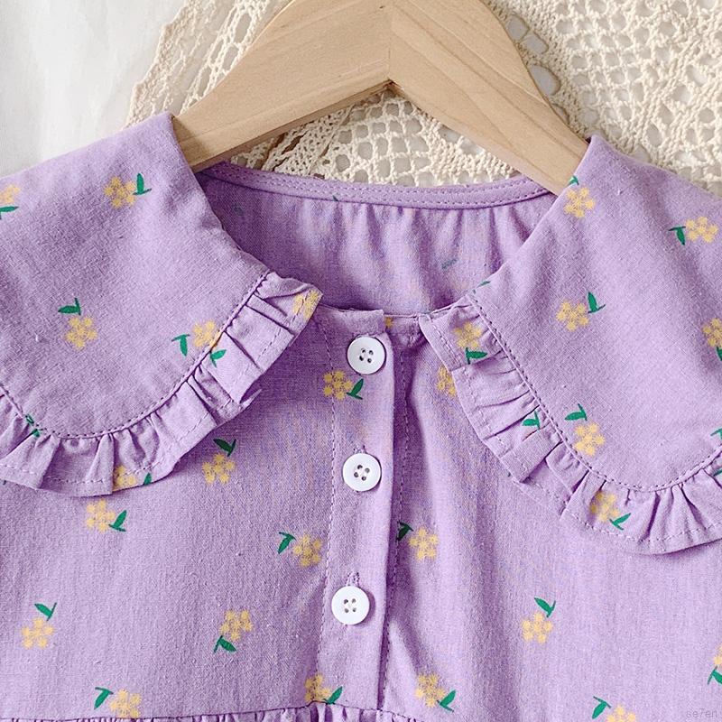 Đầm In Hoa Cổ Búp Bê Xinh Xắn Dành Cho Bé Gái 2-11 Tuổi