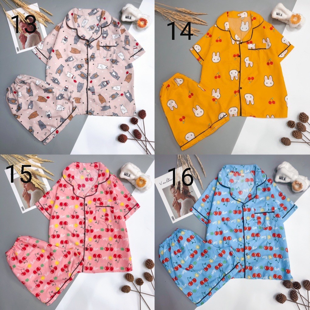 Bộ pijama tay cộc quần cộc siêu cute