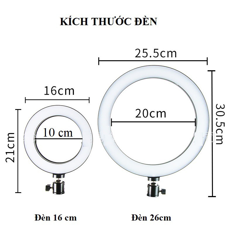 Đèn livestream ⚡Bảo hành 6 Tháng⚡ Đèn selfie chụp ảnh hỗ trợ 3 chế độ ánh sáng - Đèn Led có tăng giảm ánh sáng