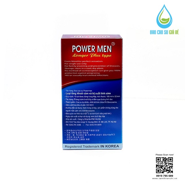 Bao cao su Power Men Ngọc Trai Cao Cấp, bao cao su bi gân gai kéo dài thời gian quan hệ