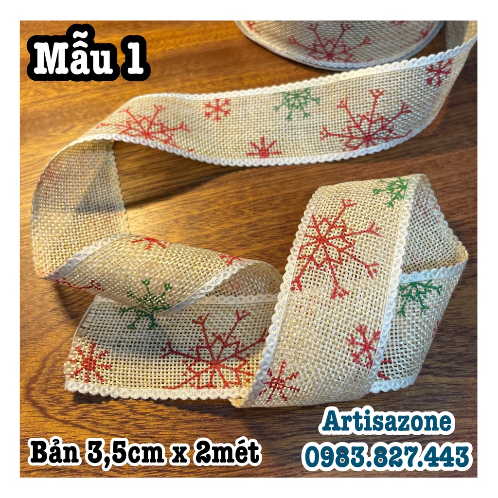 Ruy băng trang trí Noel, Giáng sinh - Dài 02 mét