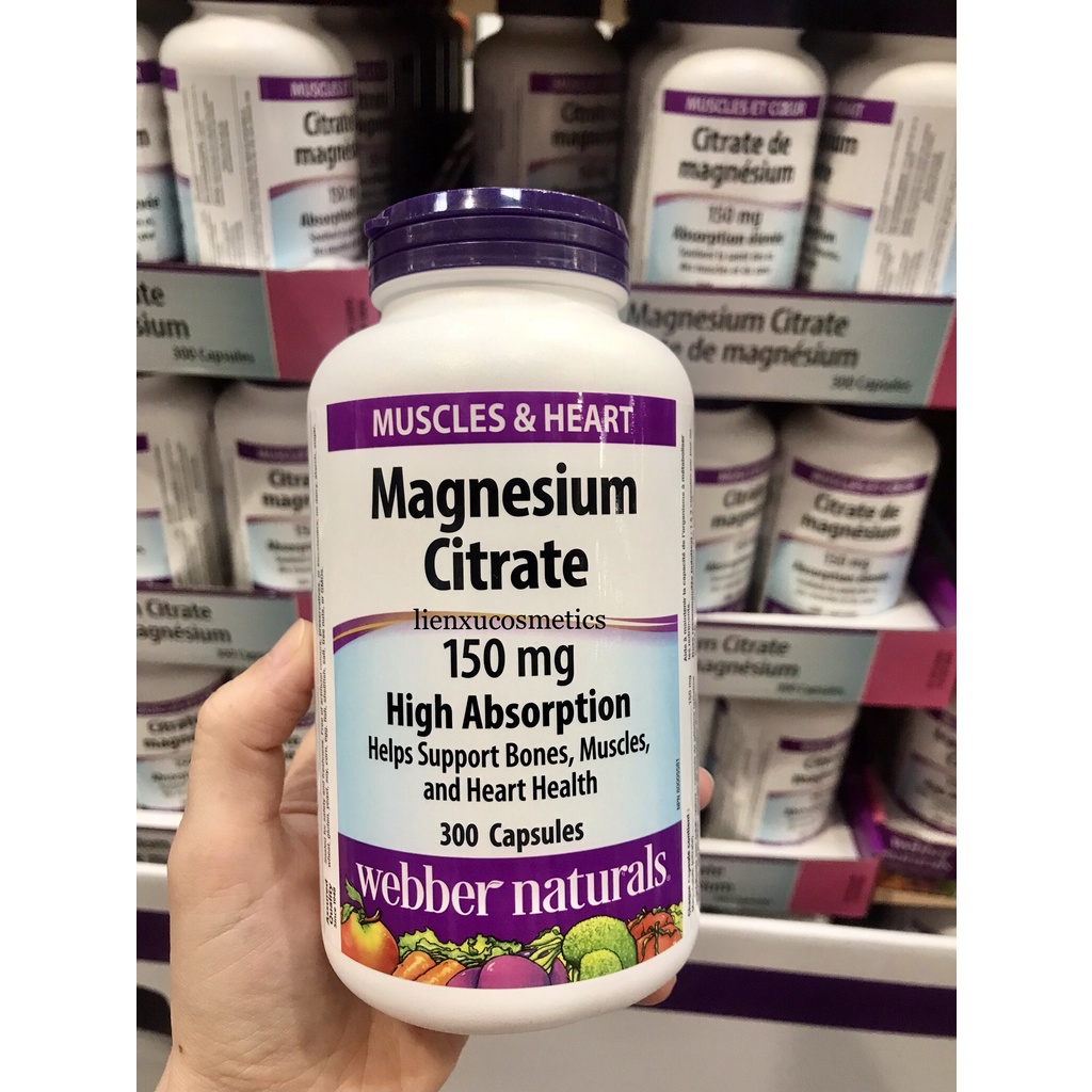 Viên uống bổ sung kẽm magnesium citrate 150mg, 300 viên. HSD T4/2026(bill Costco Canada)