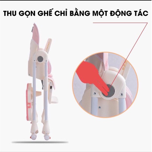 Ghế ăn dặm đa năng cho bé Mastela 1015 có 7 mức nâng hạ độ cao, 3 chế độ ngả, dùng cho bé từ 4 tháng - 5 tuổi