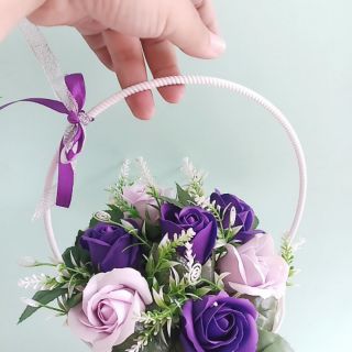 Giỏ hồng sáp 7 bông