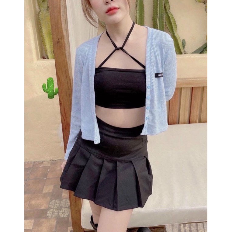 Áo quây buộc dây eo sexy - Áo croptop dáng ống chất thun ôm sát có dây buộc 2 kiểu cực xinh