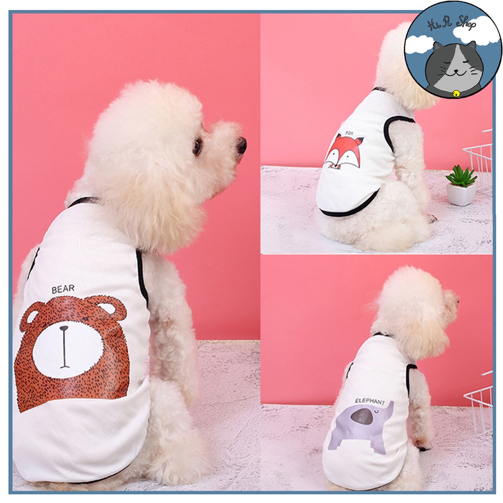 Áo Ba Lỗ Hoạt Hình Animal Thiết Kế Xinh Xắn Cho Thú Cưng Áo Mùa Hè Cho Chó Mèo