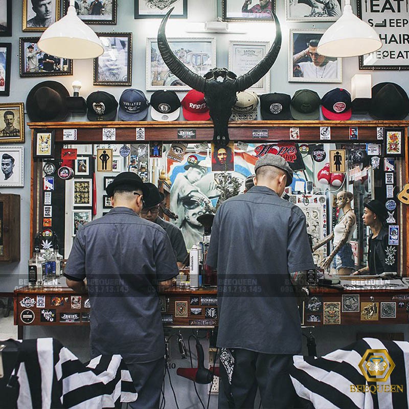 Combo 50-200 Sticker dán gương, tủ, tường Barber Shop, Salon... siêu dính
