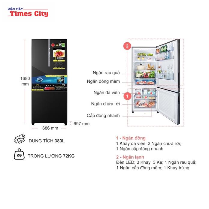 Tủ lạnh Panasonic Inverter 380 lít NR-BX421WGKV