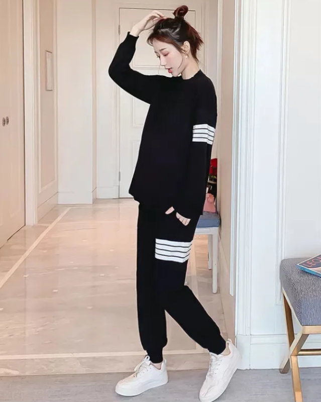 Bộ Đồ Ngủ Thời Trang Tay Dài Bằng Cotton Dành Cho Bà Bầu