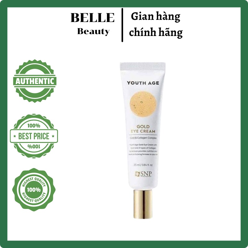 Kem Dưỡng Mắt Chiết Xuất Vàng Làm Mờ Quầng Thâm,Giảm Nếp Nhăn SNP Youth Age Gold Cream Collagen 25ml