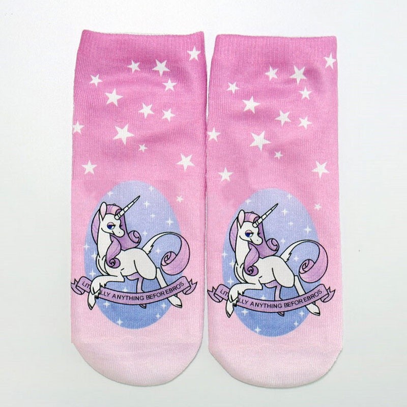ღ𝓂ℰ3D Print Cute Unicorn Socks Low Cut Ankle Women Boat Sock Harajuku Emoji Fashion Hot Gifts | BigBuy360 - bigbuy360.vn