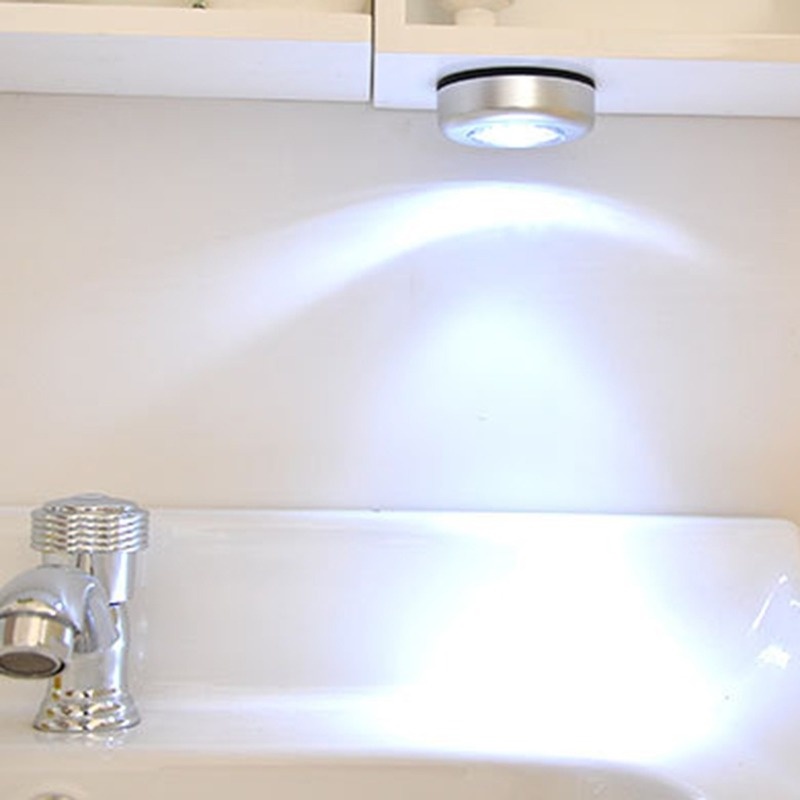 1 Đèn 3 LED Không Dây Chạy Bằng Pin Tự Dính Cảm Ứng Chạm Để Trang Trí Tủ