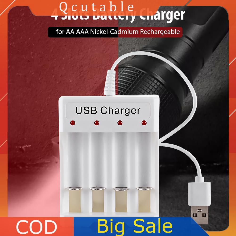 Bộ sạc pin USB thông minh 4 khe gắn tiện lợi