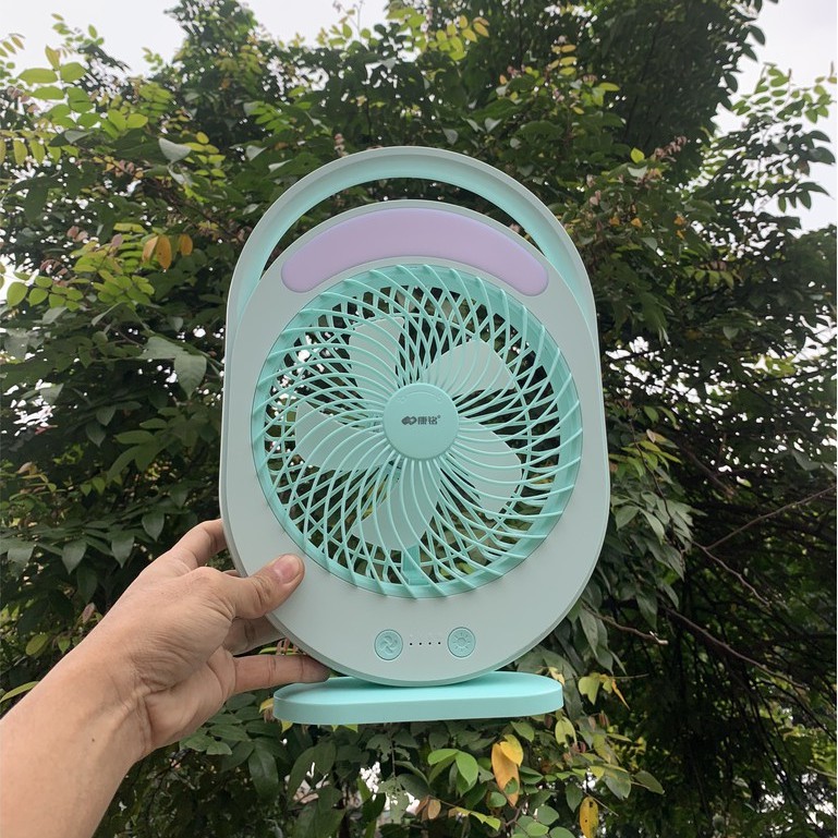QUẠT SẠC TÍCH ĐIỆN KM F-0336 CÓ ĐÈN LED | BigBuy360 - bigbuy360.vn
