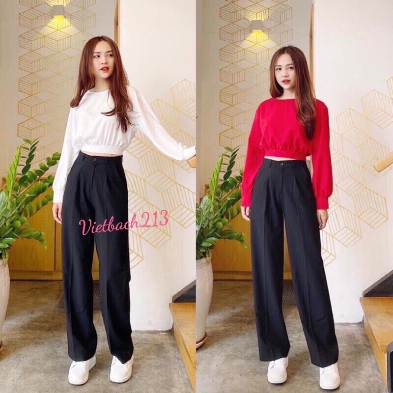 Quần culottes dáng dài 1 khuy chất vitex_chất đẹp nhiều màu