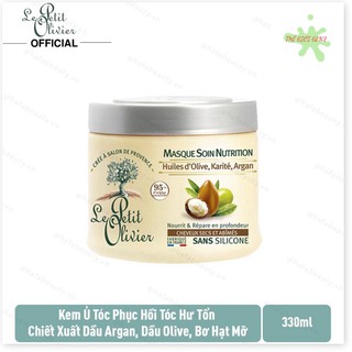 [Hợp đồng Mã GG] Kem ủ tóc phục hồi tóc hư tổn chiết xuất Dầu Argan, Bơ Hạt Mỡ, Dầu Olive Le petit Olivier 330ml