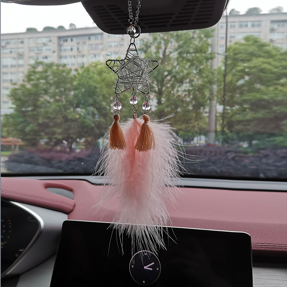 Dreamcatcher kim loại hình ngôi sao gắn lông vũ (chọn màu)- Siêu Xinh
