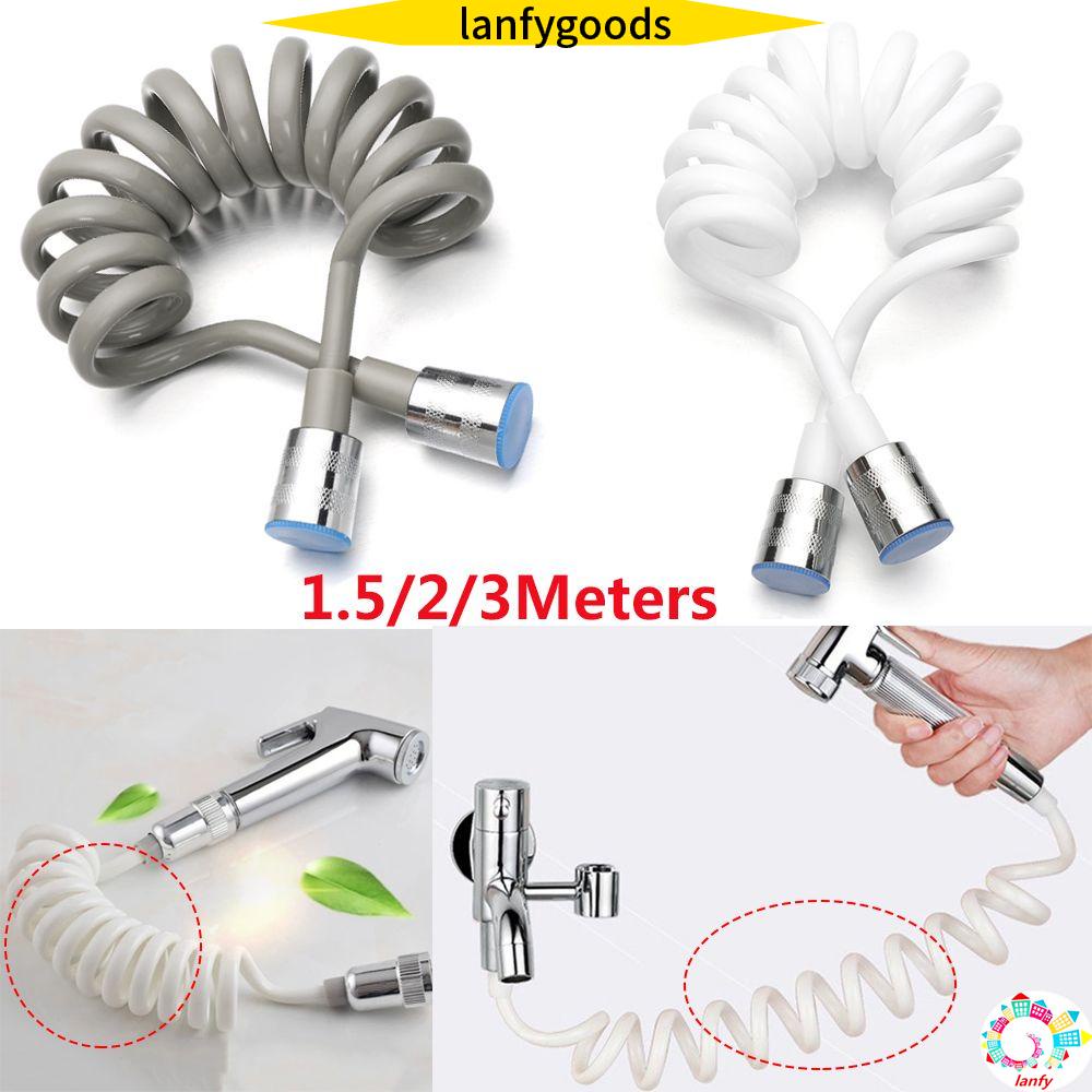 Dây gắn vòi xịt dạng lò xo 1.5/2/3 mét có thể thu gọn hữu ích linh hoạt chống quấn cho phòng tắm nhà vệ sinh nhiều màu