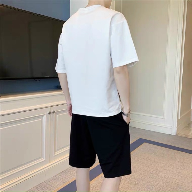 [vải đẹp] đồ bộ mặc nhà dạo phố thể thao chất thun lạnh in đầu sói 2 size M L vải siêu mịn