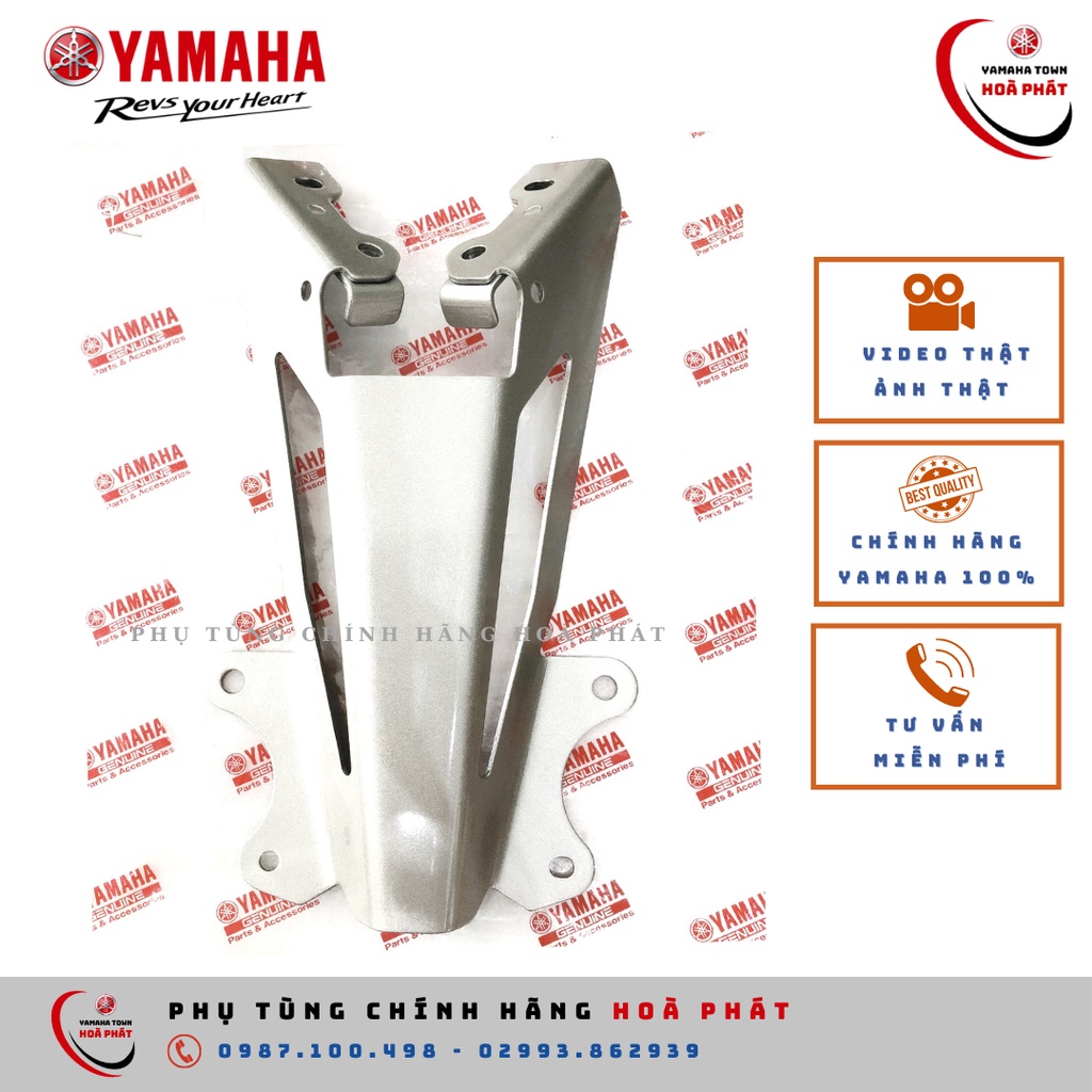 Ốp đuôi dè sau, bát bắt dè sau đuôi biển số, giá đỡ đuôi bạc Exciter 150 chính hãng Yamaha 100%
