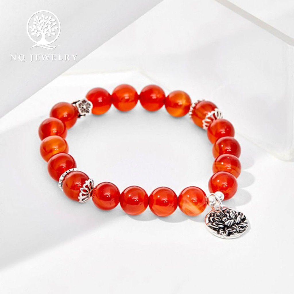 Vòng tay charm hoa sen bạc - NQ Jewelry