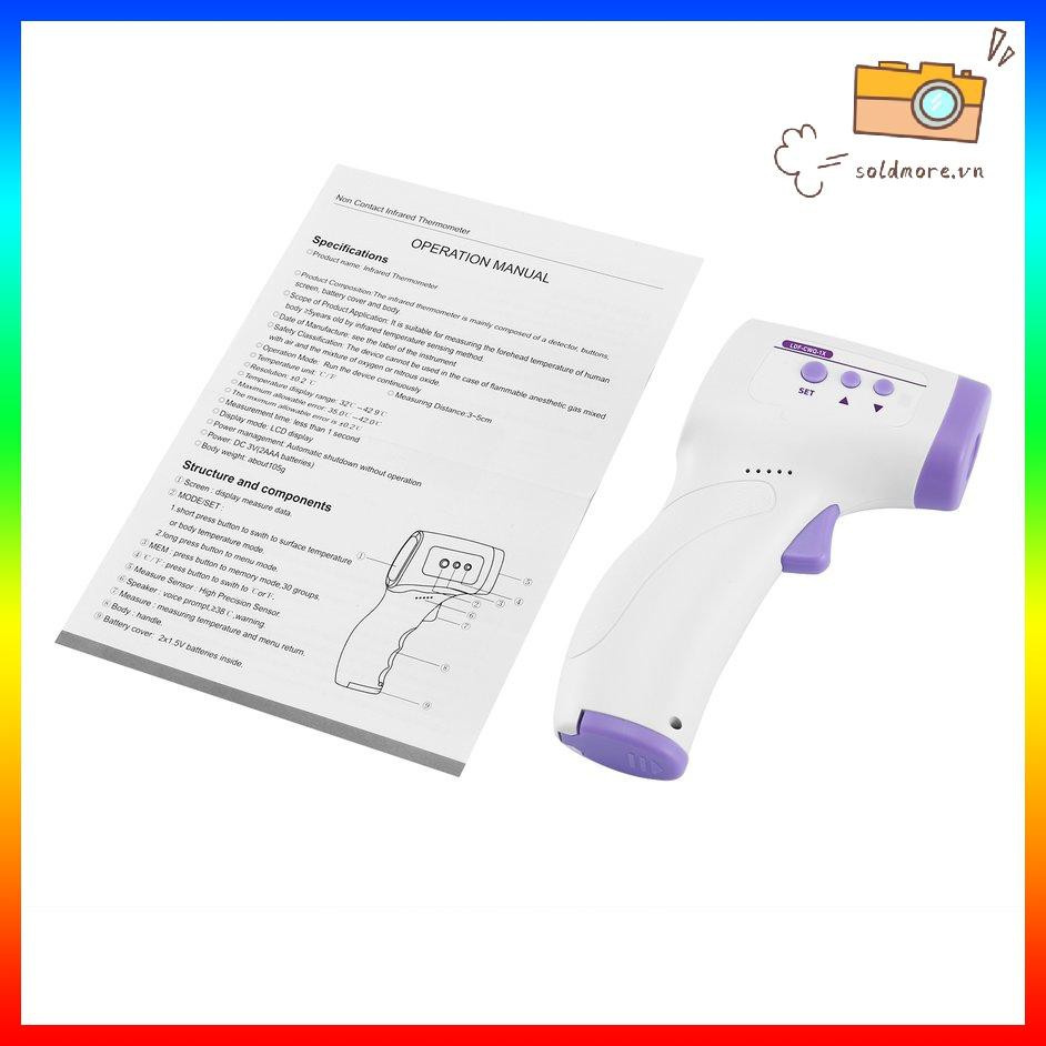 Nhiệt Kế Hồng Ngoại Cầm Tay Không Tiếp Xúc Có Đèn Nền Nhiều Màu Sắc