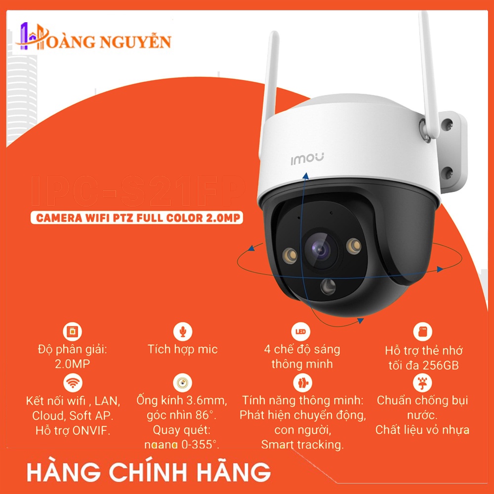 [HÀNG CHÍNH HÃNG] Camera IP POE PT Full Color 4.0MP IPC-S41FAP/S21FAP.