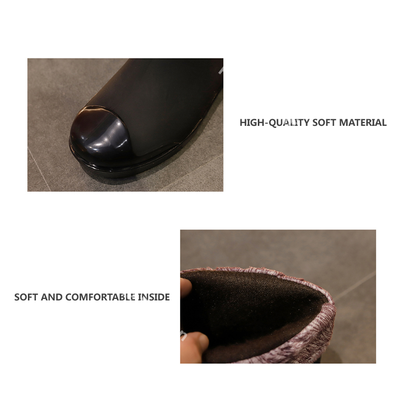 Giày đi mưa với lớp đệm bông có thể tháo rời chống nước thời trang cho nữ