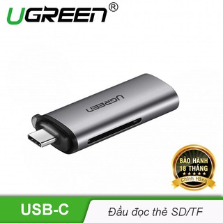 Đầu đọc thẻ USB type C với 2 khe thẻ cắm SD và OTG UGREEN CM184 50704 - Hàng Chính Hãng
