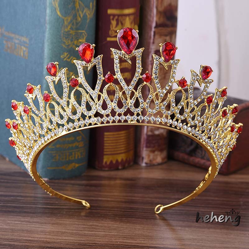 Vương Miện Công Chúa Đính Đá Pha Lê Màu Sắc Sang Trọng Cho Cô Dâu