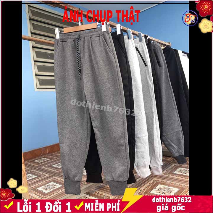 ⚡ CÓ ẢNH CHỤP THẬT ⚡ Quần Nỉ Thể Thao Nam Nữ Jogger Da Cá co giãn 4 chiều 2 túi khóa bigsize 40-70kg