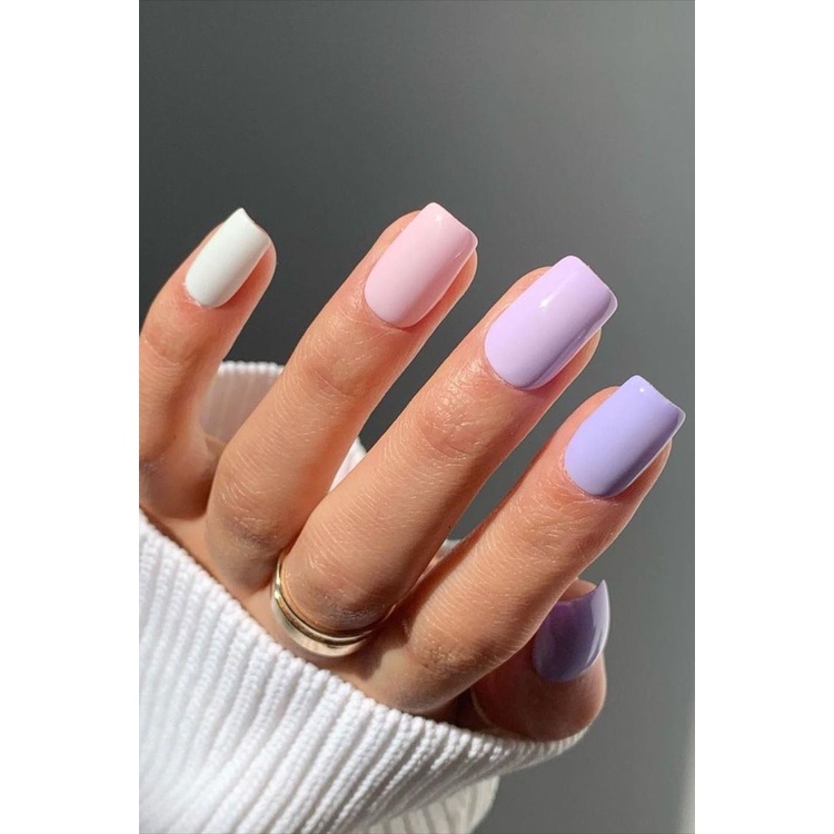 NAILBOX - Móng úp tiện lợi ( Đảm bảo giống hình, giá rẻ ) - Sơn trơn mix 5 màu Tím Hồng Trắng đậm nhạt Hàn Quốc