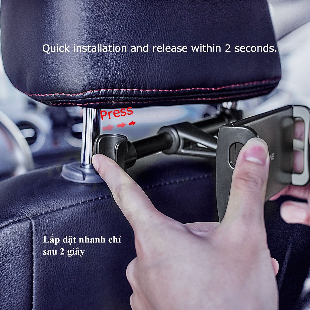 Giá Đỡ Để Điện Thoại Di Động, Máy Tính Bảng Trên Oto Tựa Đầu Xe, Tương Thích Với Điện Thoại Thông Minh / Máy Tính Bảng
