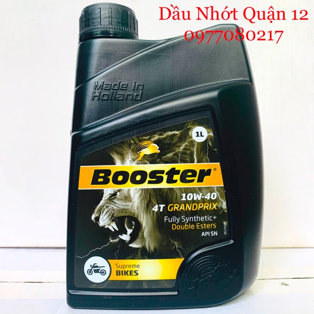 Nhớt Cao Cấp Xe Số Tay Côn BOOSTER 10W-40 4T GRANDPRIX Fully Synthetic+ Double Esters API SN Jaso MA2 - Made in Holland