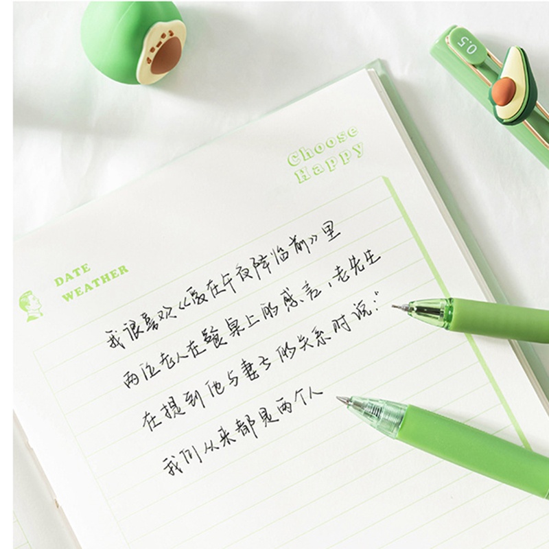 Bút gel ngòi 0.5mm mực đen hình quả bơ độc đáo