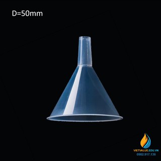 Phễu nhựa rót hóa chất, đường kính miệng 50mm, nhựa PP
