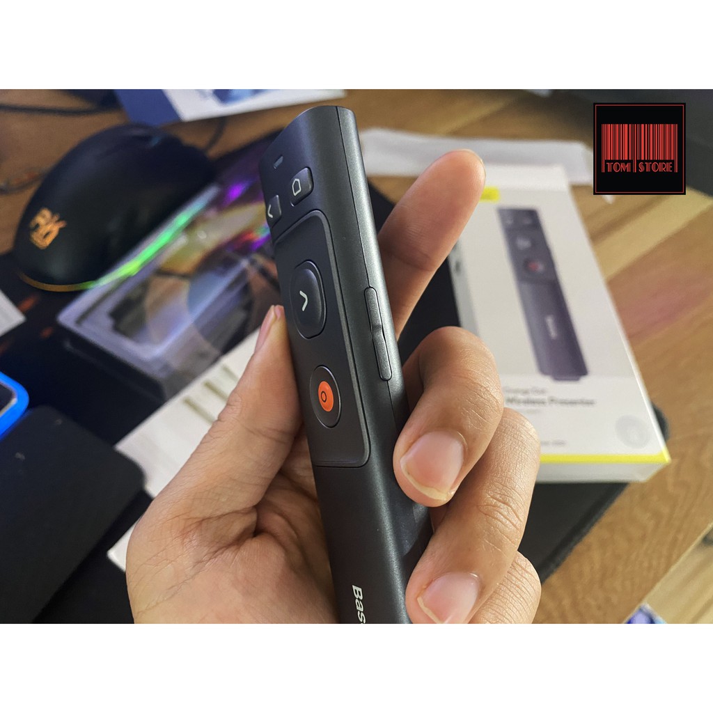 Bút trình chiếu mini Baseus Orange Dot Wireless  Presenter cho Laptop/ Macbook Không Dây 2.4ghz