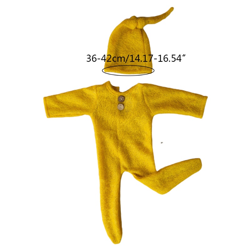 Set Đồ 2 Món Gồm Áo Liền Quần + Nón + Băng Cài Đầu Làm Phụ Kiện Chụp Ảnh Cho Bé Sơ Sinh