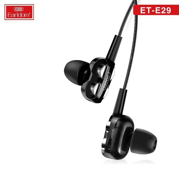 Tai nghe có dây Earldom E29 núm cao su kết nối jack 3.5 âm thanh bass sống động