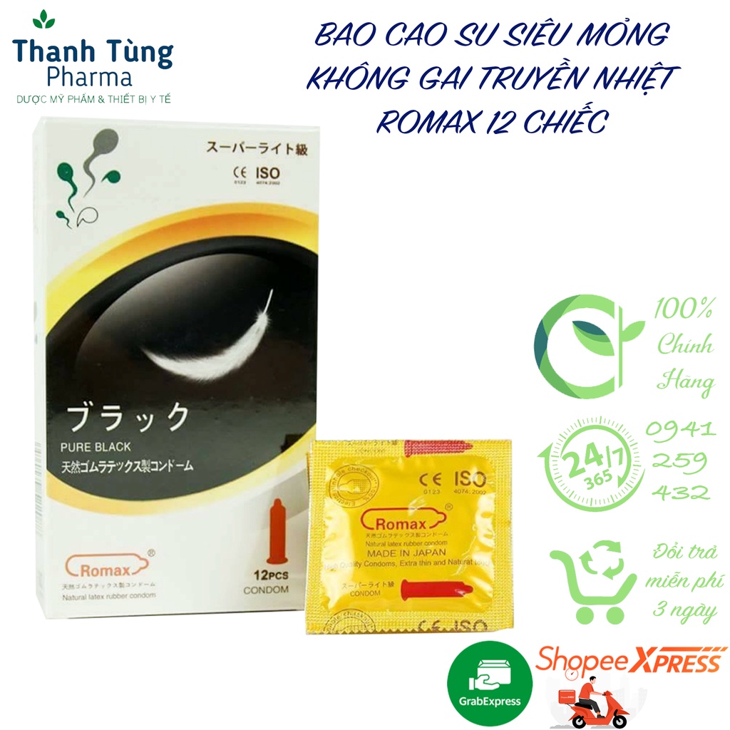 BAO CAO SU ROMAX SIÊU MỎNG NHẬT BẢN HỘP 12 CHIẾC SIÊU MỎNG 0.02MM