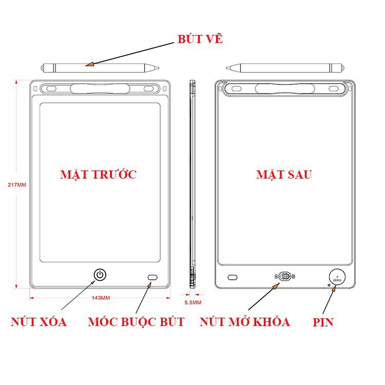 Bảng viết điện tử tự xoá LCD - T228